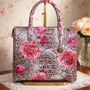BRAHMINBrahmin Caroline - Ermine Floral Melbourne Satchel with Crossbody Strap